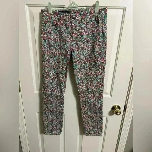 J. CREW Liberty Print Toothpick Ankle Jeans, Sz 26 Emma & Georgina Floral - Picture 1 of 4